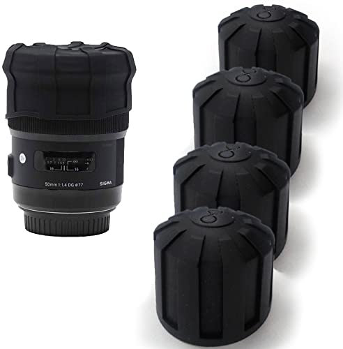 Digislider 2022 NEW DOME Silicone Universal Lens Cap - Fits over 99% of lenses, Scratch Proof, Waterproof, Dustproof, Shock-absorbent, Lens Cover for 60-110mm Lenses (Pack of 4)