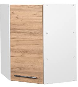 Vicco Eckhängeschrank Fame-Line, Küchen-Eckschrank, Goldkraft Eiche/Weiß, 57 cm