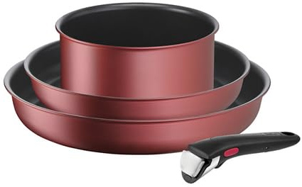 Casserolerie Tefal Batterie de cuisine 4 pieces Ingenio Daily Chef Rouge Surprise L3989302