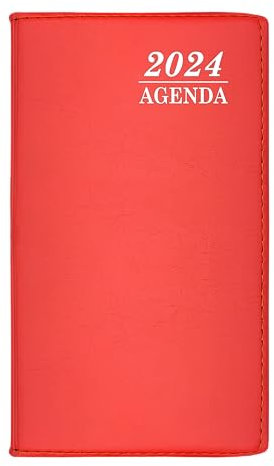 Diario 2024 – Agenda 2024 Settimanale Formato Pocket 10x18 cm - Copertina Morbida Similpelle – Agendina da Borsa Verticale, con Calendario, Planner, Convertitore Misure (2024 ROSSO)