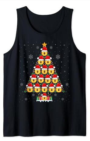 Nectarine Lover Christmas Tree Santa Hat Nectarine Xmas Tank Top