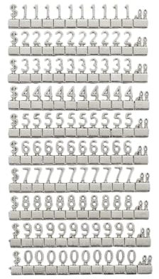 Folpus Würfel-Preisanzeige-Tags, digitales Preisschild, praktische Preismarker-Etiketten für das Einkaufszentrum, Silber