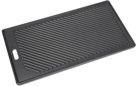 GFTIME 45 x 24cm Wendeplatte Gusseisen für alle RÖSLE VIDERO G2-, G3-, G4- und G6-Modelle (ab Modelljahr 2021), Universal Gusseisen Grillplatte Gasgrill Zubehör, 1 Stück