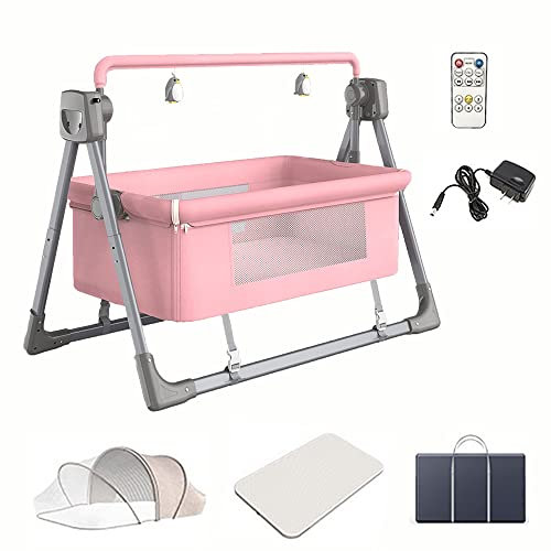 Tragbare Babywiege, Babyschaukel, automatischer Schaukelkorb, Babybett, bestes Babybett für Neugeborene, Mädchen und Jungen (Unilor: Pink)