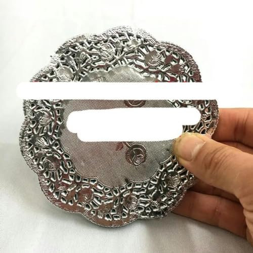 20 centrini di carta per decoupage in pizzo rotondo colorato da 4,5 pollici 11,4 cm/tovaglietta tovaglietta festival festa di nozze decorazione scrapbooking centrino-argento 20 pezzi-114mmx114m