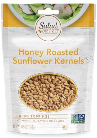 Salad Pizazz Honey Roasted Sunfower Kernels (Pack of 12), Shelled Sunflower Seeds, NON GMO
