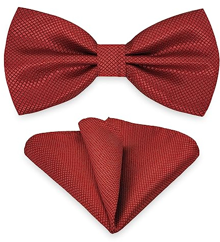 AUSUAYA Herren Fliege und Einstecktuch Set, Unisex Design Fliege und Einstecktuch für Business Formal Tuxedo oder Hochzeit M-B-T9