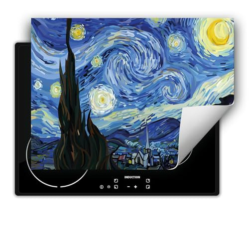 DarHaus Copri piano cottura induzione 80x52 cm copertura per piano cottura vinile - blu - immagine
