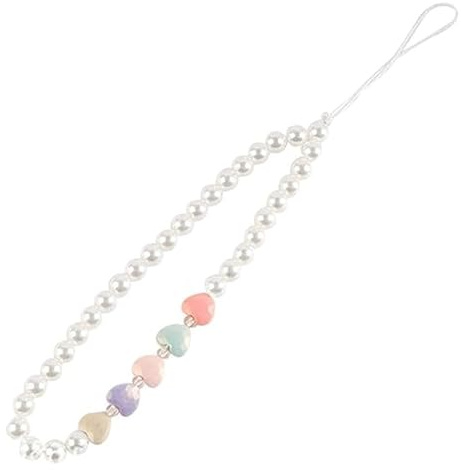 TRHDFWMobile Phone Charms Beaded Phone Lanyard Cell Phone Strap Charm Pearl Phone Charm Wrist Strap Beaded Mobile Phone Pendant for Women Girls