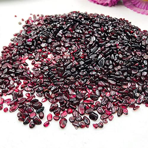Cristal naturel rugueux 50 g/paquet puces de grenat rouge gravier cristaux de Quartz démagnétisation pierre naturelle décoration de la maison bricolage aquarium réservoir de poissons décoration de la