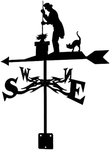 Metall-Windfahne für den Außenbereich, Metallwindvan, Schaufel-Szene, Halterung, Hofdach-Dekoration, Anzeige der Windrichtung, Messwerkzeug