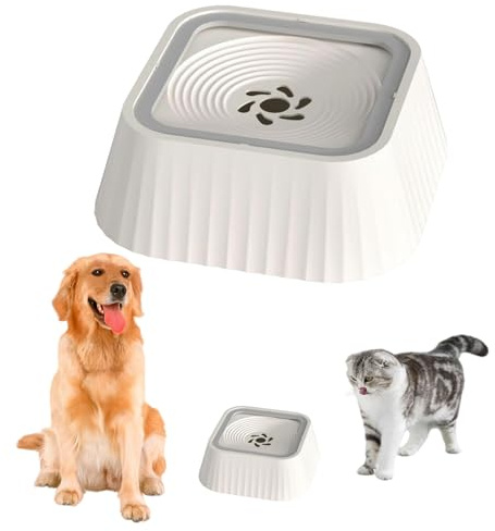 HJYDGJ Gamelle à eau pour chien - 1,3 l - Anti-éclaboussures - Anti-éclaboussures - Anti-fuite - Sans bavure - Blanc