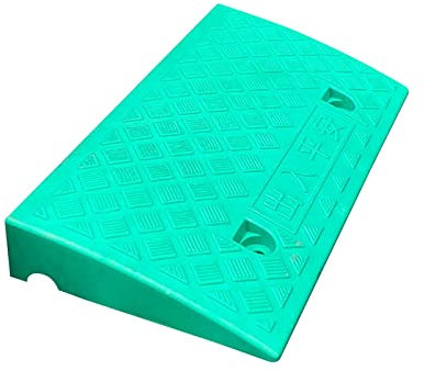 SFNIOKFG Rampe, 7–12 cm hohe tragbare Bordsteinrampen aus PVC-Kunststoff, Auffahrtsschwellen-Trittrampe für Garage, Gehweg, Roller, Fahrrad, Motorrad, Rollstuhl (Farbe: Grün, Größe: 49 x 27