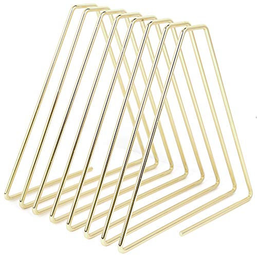 Grcfumo Dreieckiger Aktenhalter, Buch-Organizer, Zeitschriftenhalter, klappbare Buchstütze aus Metall, innovativer Desktop-Bücherständer für das Schulbüro (Gold)