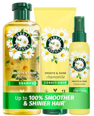 Herbal Essences Chamomile Smooth & Shine Set: Shampoo 350ml + Conditioner 250ml + Lightweight Leave-In Conditioner All In One 145ml