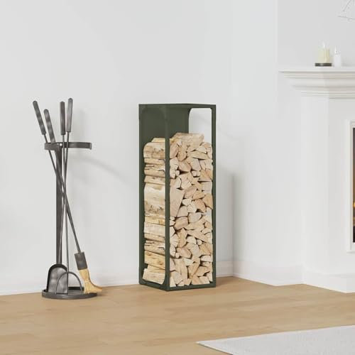 Lechnical Firewood Rack Olive Green 25x25x80 cm Cold-rolled steel-864266