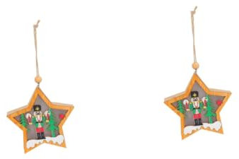 MAGICLULU 2 Pièces Lumières décoratives étiquettes de de Noël étoile Decoration Sapin de Noel décoration Sapin de Noel décor Suspendu d'arbre de Noël Artisanat Suspendu pour noël