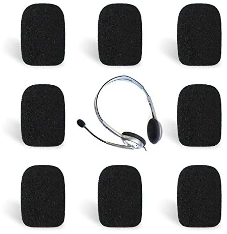 Schaumstoff-Abdeckung für Headset, Mikrofon, Windschutzscheibe, Mikrofon-Schutz, Mini-Windschutzscheibe, Schaumstoff-Abdeckung, Schutz, Schwarz