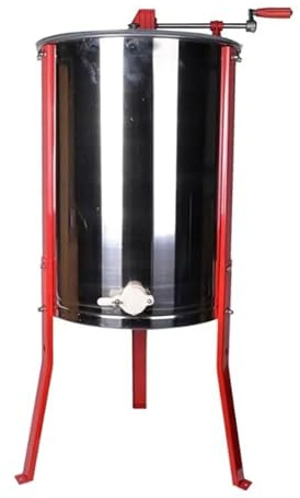 WRJAHCG 4-Frame Honey Extractor, Manual Thickening Stainless Steel Inner Frame Honey Separator, with Adjustable Height Stands
