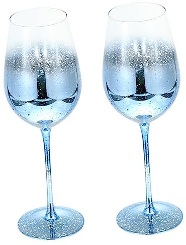 VINTORKY Sky Crystal Glass Long Stem Brandy Goblets Reusable Drinkware Glasses Set for Parties