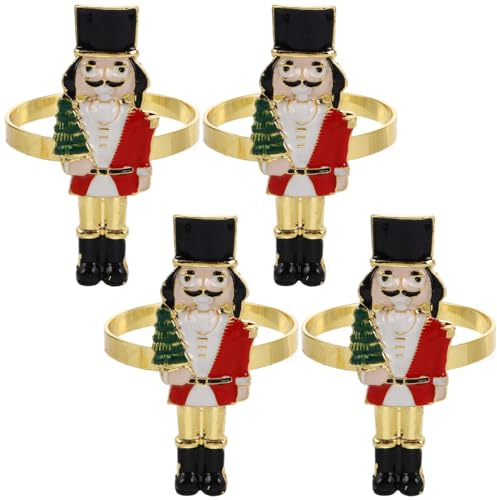Cabilock Nussknacker-Serviettenringe 4 Stück Serviettenringe Für Weihnachten Tischdeko Servietten Nussknacker Für Hochzeit Dinnerparty Bankett Und Festliche Tischdekoration 2.36 X 0.83 X 0.83 in