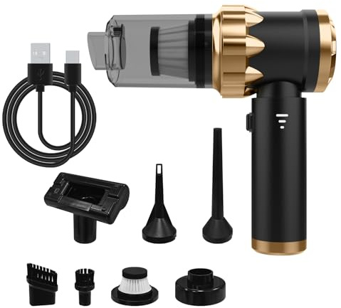 ALEENFOON Aspirador de Mano,22000 Pa Aspirador Coche,4 en 1 Mini Aspiradora de Mano,Aspiradora Sin Cable , Recargable, Portátil, para Casa, Coche, Oficina y Pelo de Mascotas