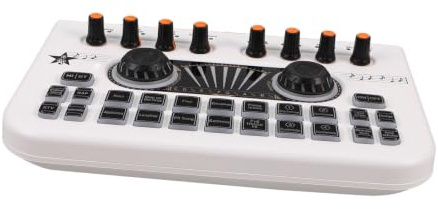 Dj Audiomischpult X3 Funk Live Streaming Soundkarte Weiß | Digitale Karaoke Funktion, 48v-anschluss für Mikrofone, Metall Kunststoff Gehäuse mit Effekt Presets