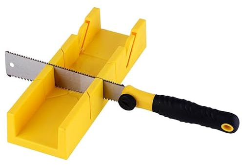 Gehrungslade mit Japansäge Set, 4-teiliges Handsäge Set mit Befestigungsbohrungen, Schnittwinkel: 0°/22.5°/45°/90°,Schneidlade mit 3 Austauschbare Sägeblätter für Präzise Gehrungs- und Winkelschnitte