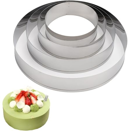 4 Pcs Round Cookie Cutter Set, 7.5/9.5/12/15 cm Pastry Cutters Round