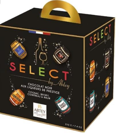 confezione cubo Cassetta Cioccolatini Liquori Assorti a forma di botte 210 gr