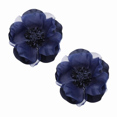 PATIKIL Grande broche en tissu - Élégante rose en tissu - Délicate - Satin camélia - Pour costume de femme