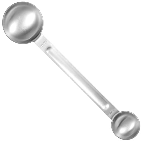 Thinp Tablespoon Measuring Spoon, Stainless Steel Coffee Scoop 1 TSP (5ml) & 1 Tbsp (15ml) Double Ended Teaspoon and Tablespoon Scoop for Cooking Baking Kitchen Gadgets (Silver)