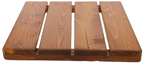 Toyvian Schnelltrocknende Holz Badematte 30X30cm rutschfeste Robuste Badteppiche für Bad Dusche und Sauna Naturbelassene Badezimmermatte mit Wasserabweisender Oberfläche