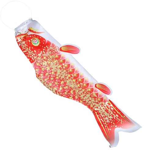 IMIKEYA Goldener Koi Karpfenflagge 3D Windsack Japanische Hängedekoration für Außenbereich Garten und Schule