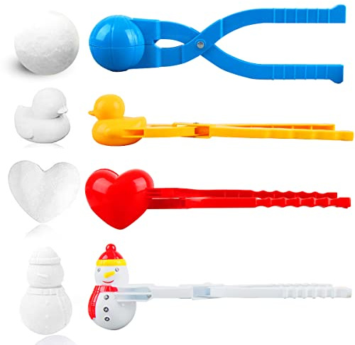 Yanghad 4 Pièces Pince Boule de Neige, Gros Clip Boule de Neige, Jouet de Boules de Neige d'hiver, Jouets de Plage de Neige pour Enfants (A)