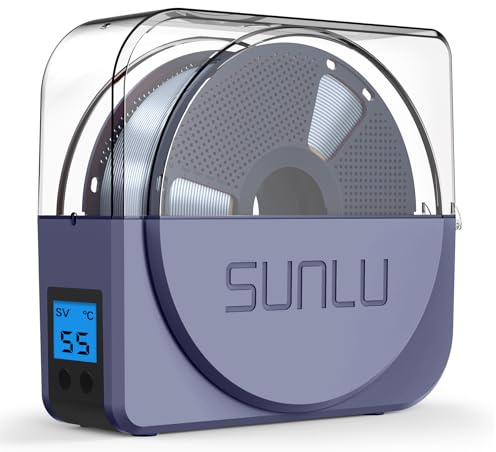 SUNLU Essiccatore di Filamento con Ventola per Filamento di Stampante 3D, Aggiornato S1 PLUS Filament Dryer Box Mantiene Filamento Asciutto, Supporto Bobina per 1,75 2,85 3,00mm Filamento, BluGrigio