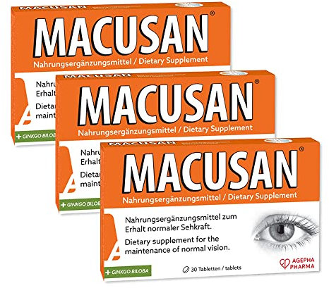 Macusan Supplements for Eyes | Eye Vitamins with Lutein, Zeaxanthin, Ginkgo Biloba, Omega 3 to Improve Eyesight | Lutein Eye Complex | Includes Essential Nutrients for Eyes | Supplements for AMD
