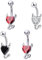 Holibanna 4Pcs Herz Nabel Gestüt Teufel Bauchnabel Ring Edelstahl Piercing Schmuck für Frauen Mädchen Halloween Schmuck
