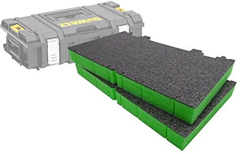 Shadow Foam Inserts – Toughsystem DS150 Insert [Green 50mm Twin Pack] Customisable Foam for DeWalt Toughsystem Toolboxes | Ideal for Lean, 5S, Kaizen & Custom Organisers