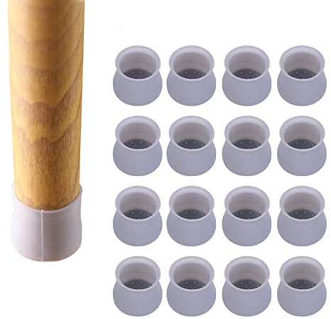 CWYP-038 Silla Pierna Caps 16 Uds Protectores Patas ?Sillas Redondas Silicona Tapas de Patas Antideslizantes Protectores Piso Evitar Arañazos Insonorizada (30-45 mm,Gris)
