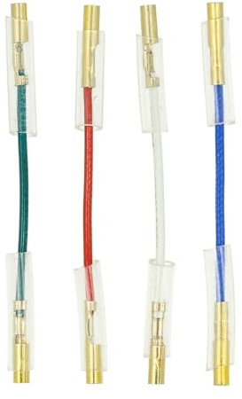 THAKKER HLW-01G - Vier farbcodierte Headshell-Kabel | Pure Kupferkabel | sauerstofffrei (6N-OFC: 99,9999%) | vergoldete Kabelschuhe | 40mm lang