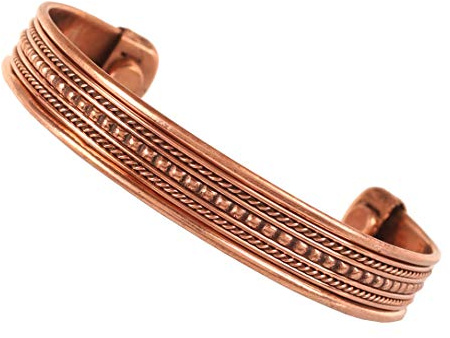 Touchstone koppararmband tibetansk stil. Handsmidda med solid och hög tjocklek koppar smycken manschett för kvinnor män., 17.27 centimeters, Koppar och mässing, Ingen ädelsten