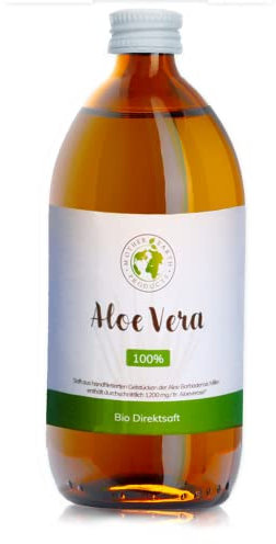 Mother Earth Products | 100% Bio Aloe Vera Direktsaft ohne Zusätze | Reines inneres Gel des Aloe Vera Blattes zum trinken | 1200mg/l Aloverose | 500ml