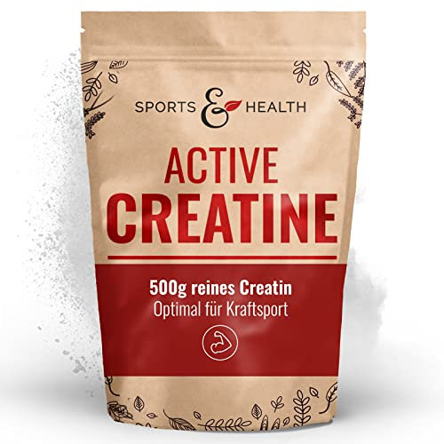 Creatine Active – Creatin Monohydrat 500g – 3,4 g Pulver pro Portion (davon 3 g Kreatin) - Vegan - Frei von Zusatzstoffen – Creatin Pulver hochdosiert
