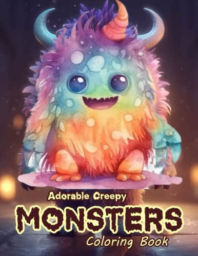Adorable Creepy Monsters Coloring Book|: 53 Cute little Kawaii Monster illustrations for Teens and Adults to color|Relaxation and Stress Relief ... Cute Creatures Are Scary and Fun