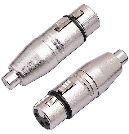HUALEU 2Pack XLR Female to RCA Female Adapter Converter, Gender Changer Audio Coupler Connectors for Mixer, Recorder, Amplifier