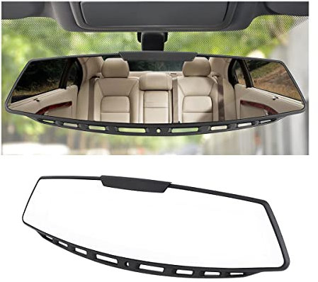 JNNJ Car Rearview Mirrors, Anti Glare Panoramic Rearview Mirror, Interior Clip-on Panoramic Rear View Mirror for Car, Wide Viewing Range HD Universal Use for Cars, SUVs, Trucks, Vehicles（White）