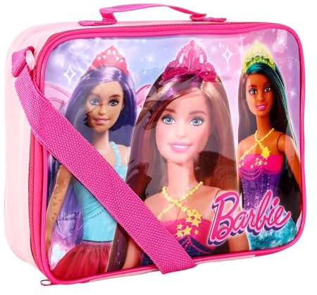TDL Barbie - Lonchera térmica con aislamiento térmico, para niñas, princesa, Barbie, cine, escuela, arena, con asa de transporte y bolsillo lateral