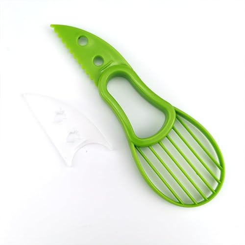 2 cuchillos de corte de aguacate con 2 cepillos de limpieza, cuchillo de aguacate, cuchillo de plástico, pelador de frutas, cortador de aguacate, herramientas de cocina y verduras