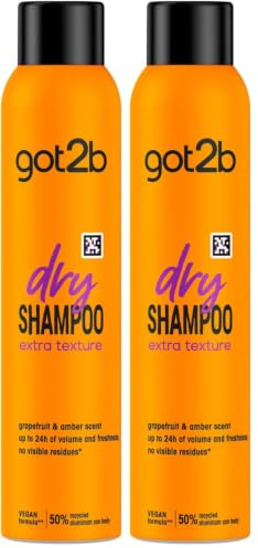 Got2b - Champú Seco Textura Extra, 200 ml, Refresca tu cabello al instante, adecuado para peinados (Paquete de 2)